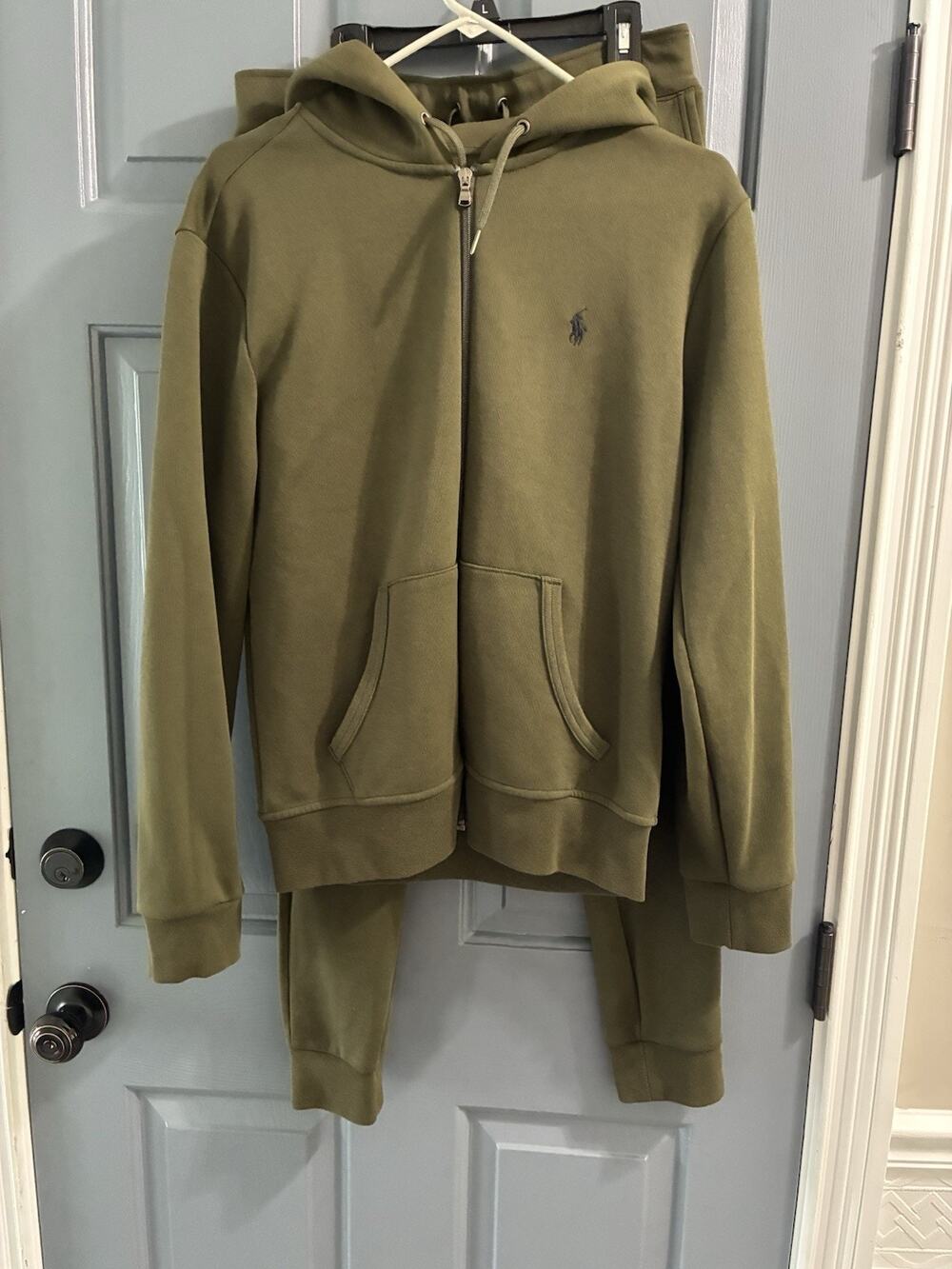 Polo Ralph Lauren Men’s Tracksuit Set Hoodie & Jogger Pants Olive Green Sz Small